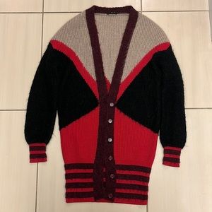 SISLEY long knitted angora cardigan jacket